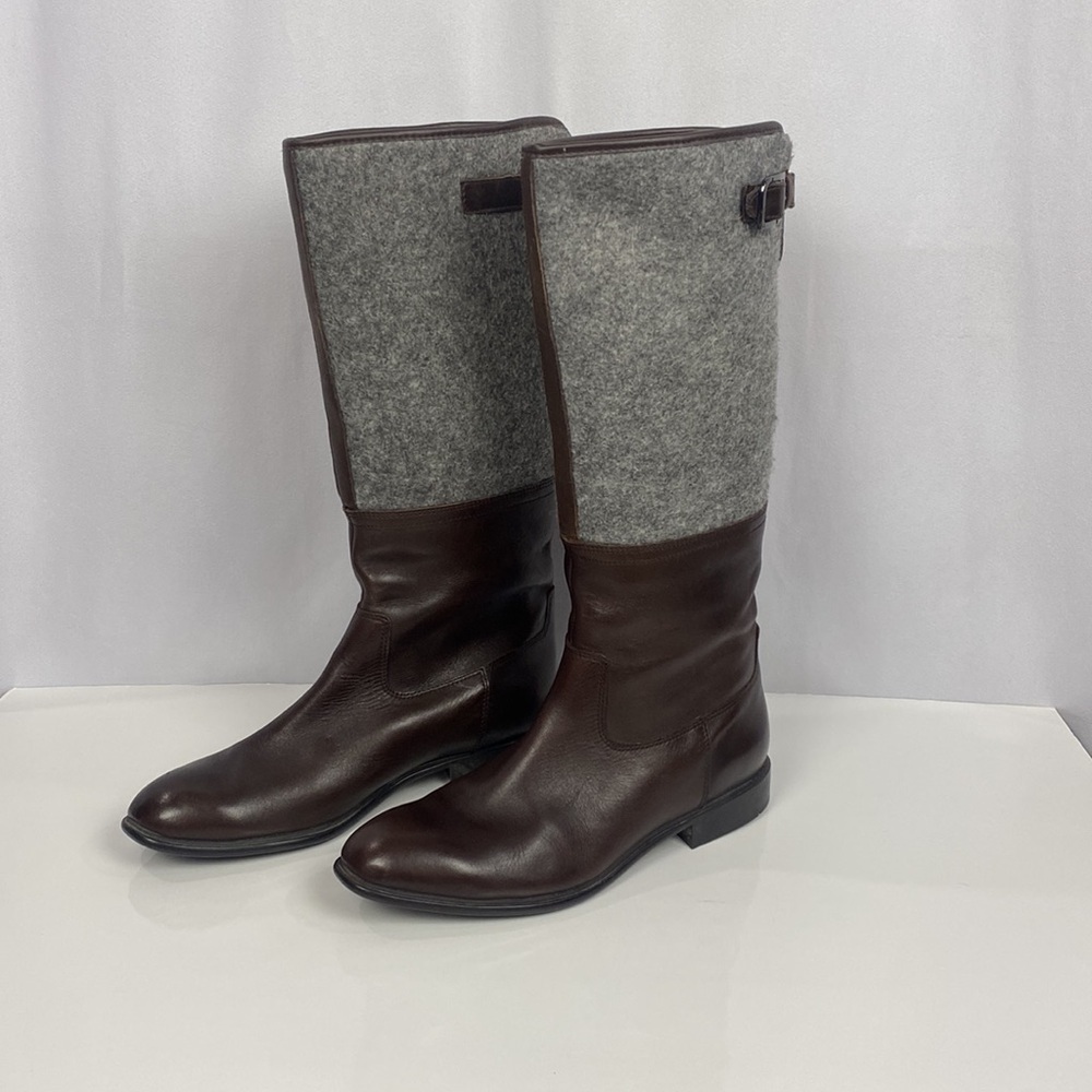 Rockport Brown Leather/Felt Fashion Knee High Riding Boots K58850 Women - 9.5 - Picture 2 of 12